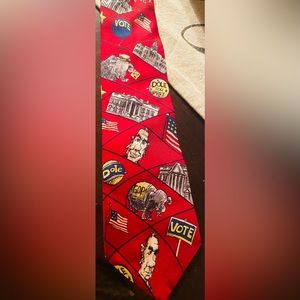 Mike Luckovich Designer Mens Neck Tie 1996 Vote Bob Dole President Silk Vintage